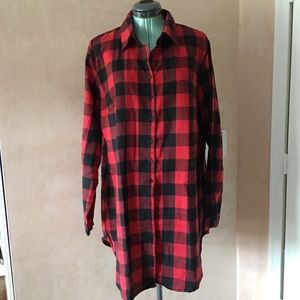 Flannel shirt dress